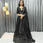 Black Georgette Lehenga Choli With Traditional Charm