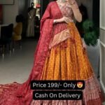 Orange And Red Color Patola Print With Gotta Patti Lace Designer Lehenga Choli