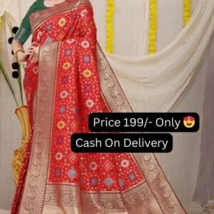 Red Color Zari Woven Work Patola Silk Saree With Rich Pallu And Blouse