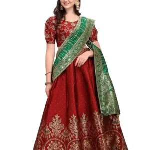 Maroon Color with Golden Design Ethnic Motif Anarkali Lehenga Choli