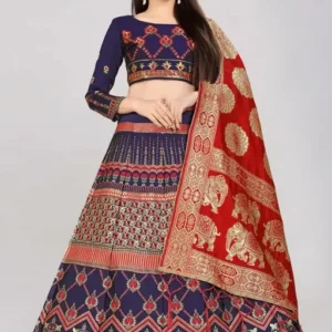 Purple Color Art Silk Woven Design Attractive Ethnic Women Lehenga