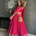 Rani Pink Banglori Silk with Embellished Work Lehenga Choli