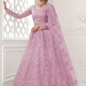 Pink Lehenga with Embroidered floral design