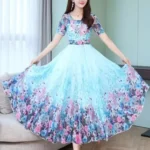 Party Wear Flower Print Georgette Women's Dresses