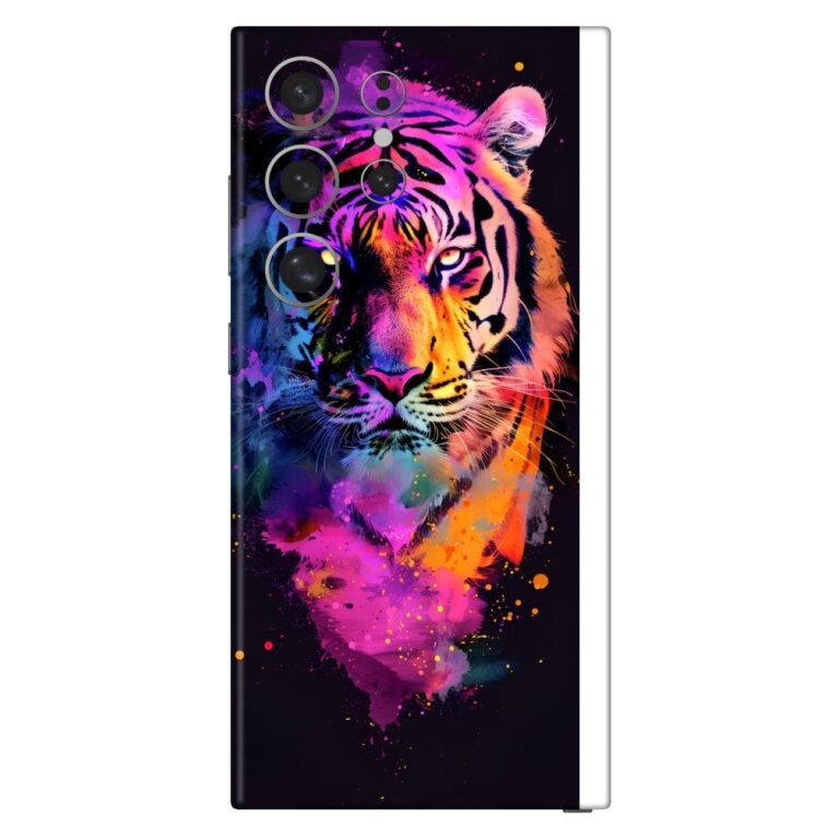 Neon Color Tiger Face Mobile Skin for Apple iPhone, Samsung & More