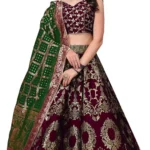 Maroon Color Jacquard Silk Zari Thread Work Lehenga Choli