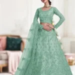 Purple Color Net Embroidery Work Lehenga Choli