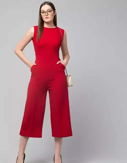 Stylish Fermine Cut Sleeves Jumpsuit For Women